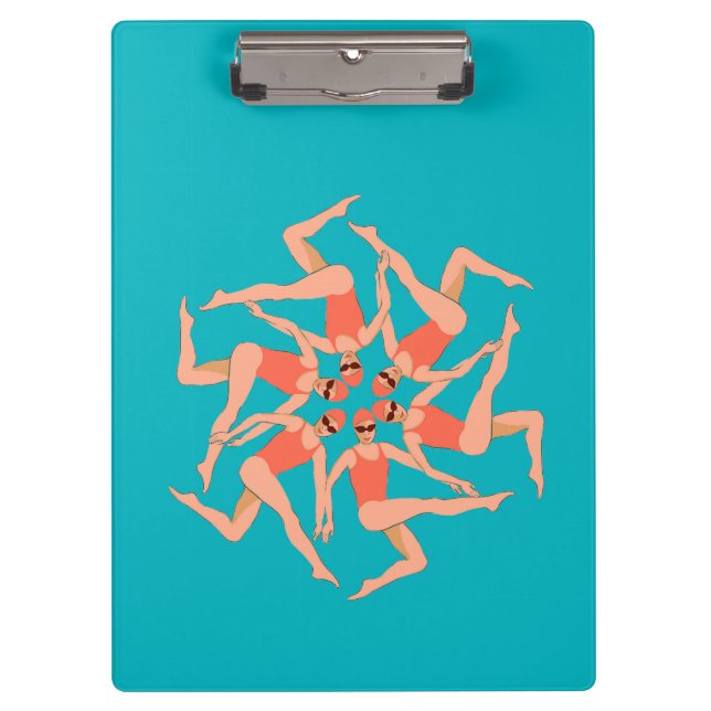 Swimmers Dance - Synchronized Swimming  Clipboard (Front)