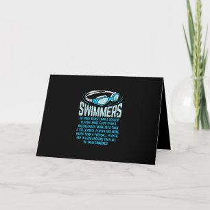 Swimmers Do More Kicks I Funny Gift Swimming Lover Card