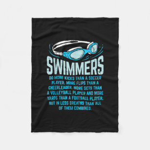 Swimmers Do More Kicks I Funny Gift Swimming Lover Fleece Blanket