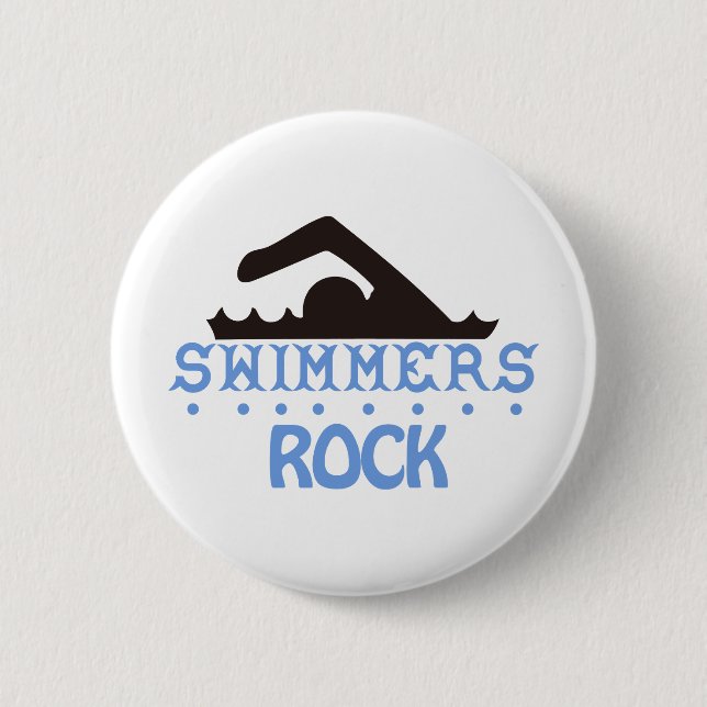 Swimmers Rock 2 Inch Round Button (Front)