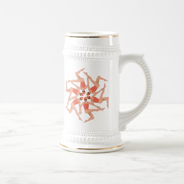 Swimmers - Synchro Swimming Choreography White  Beer Stein (Right)