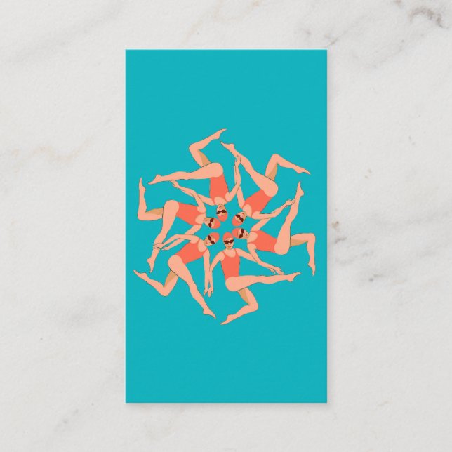 Swimmers - Synchronized Swimming Art  Enclosure Card (Front)