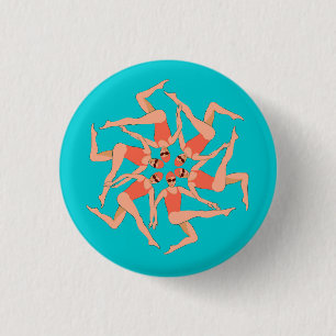 Swimmers - Synchronized Swimming Choreography   1 Inch Round Button
