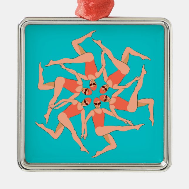 Swimmers - Synchronized Swimming Choreography  Metal Ornament (Front)