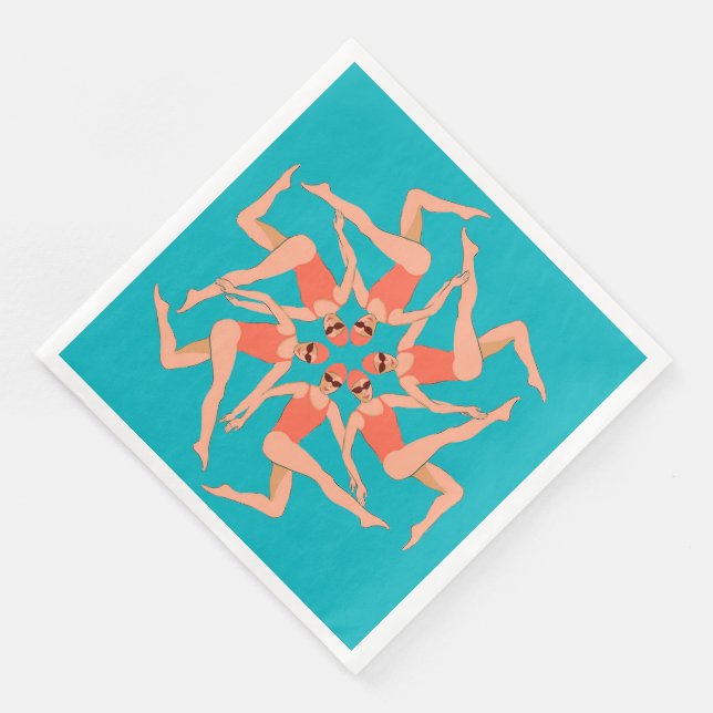 Swimmers - Synchronized Swimming   Napkin (Corner)