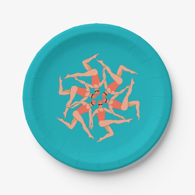 Swimmers - Synchronized Swimming  Paper Plate (Front)