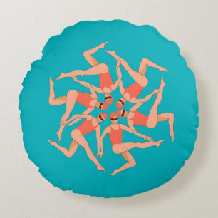 Swimmers - Synchronized Swimming  Round Pillow