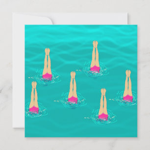 Swimmers Synchronized Swimming Under Water Card
