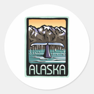Swimmin' in Alaska Classic Round Sticker