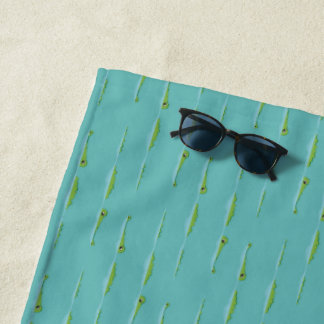 Swimming Alligators Pattern on a Bayou Blue Teal Beach Towel