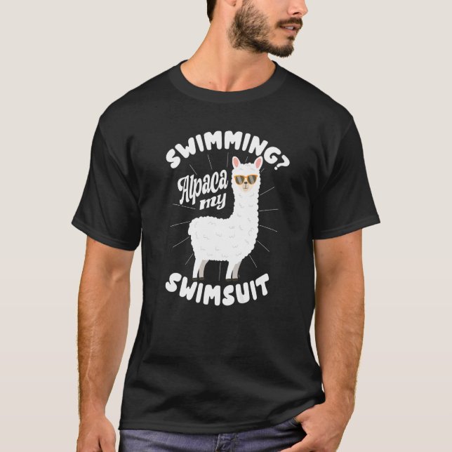 Swimming Alpaca My Swimsuit Camelid Mammal Alpaca T-Shirt (Front)