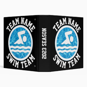 Swimming and Diving Custom Swim Team Name or Text Binder