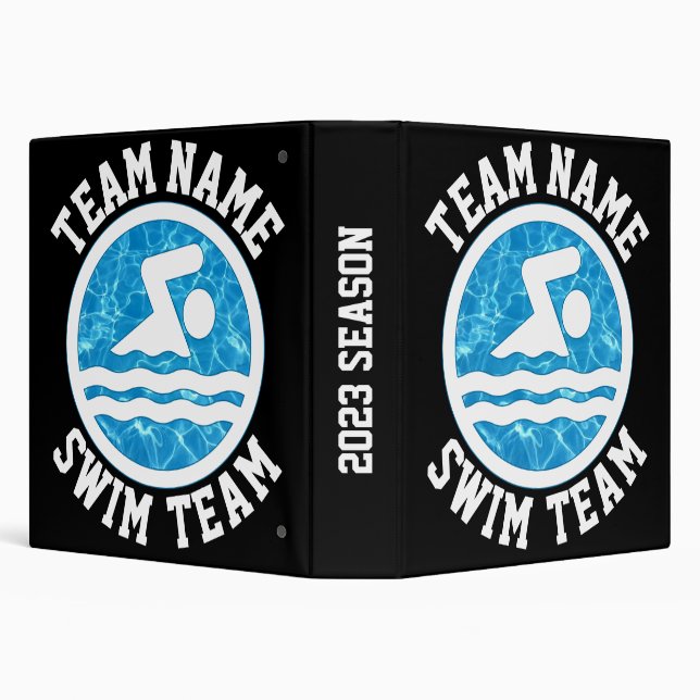 Swimming and Diving Custom Swim Team Name or Text Binder (Background)