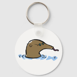 swimming anteater keychain