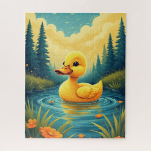 Swimming Baby Duck Jigsaw Puzzle