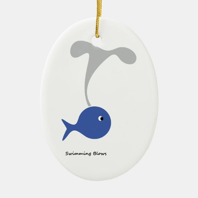 Swimming Blows cool and unique design Ceramic Ornament (Front)
