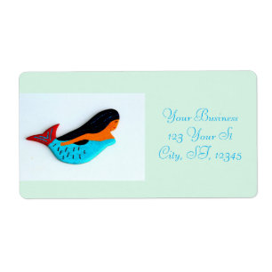 swimming blue mermaid shipping labels