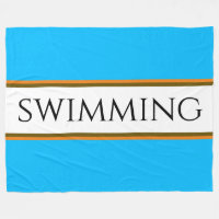 SWIMMING Bright Sky Blue White Racing Stripes