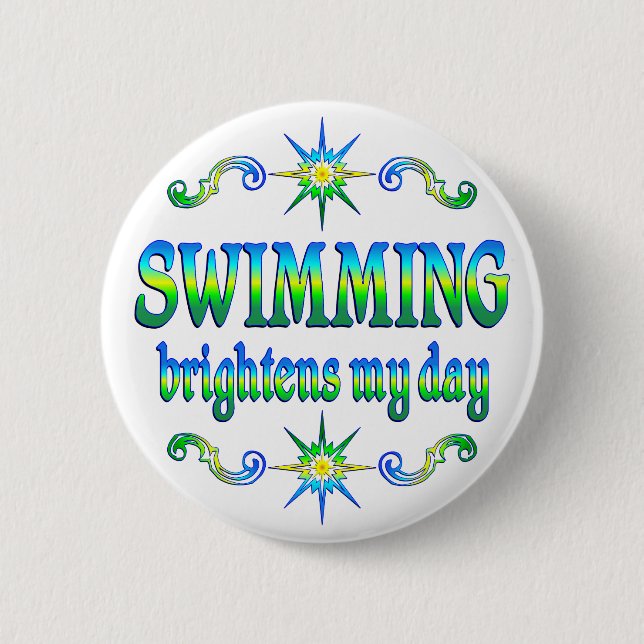 Swimming Brightens 2 Inch Round Button (Front)