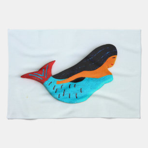 swimming brunette mermaid towel