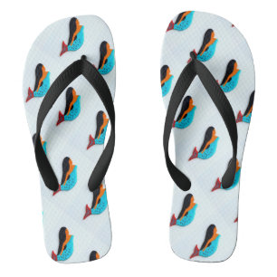 swimming brunette mermaids flip flops