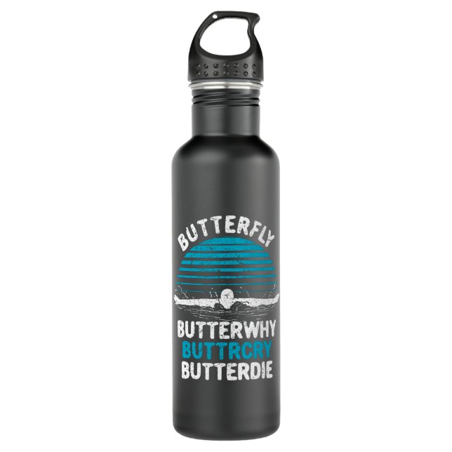 Swimming - Butterfly Butterwhy 710 Ml Water Bottle (Front)