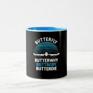 Swimming - Butterfly Butterwhy Two-Tone Coffee Mug