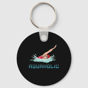 Swimming Cap Goggles Swim Love Funny Swimmer Girl Keychain