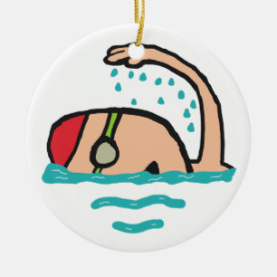 Swimming Ceramic Ornament