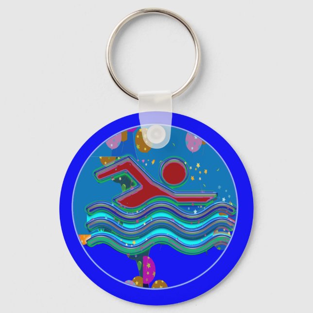 SWIMMING CHAMPION  : COOL MINDS IN HOT TIMES KEYCHAIN (Front)