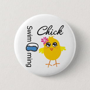 Swimming Chick 2 Inch Round Button