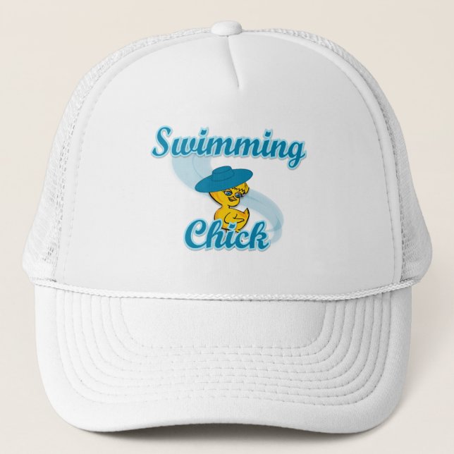 Swimming Chick #3 Trucker Hat (Front)