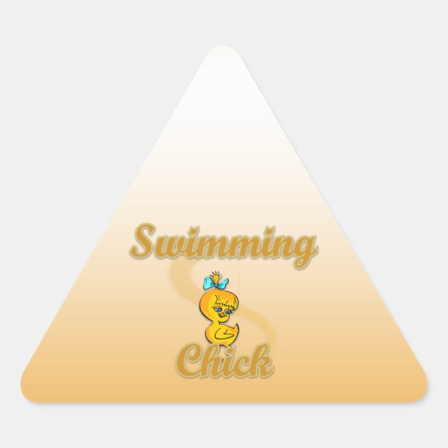 Swimming Chick Triangle Sticker (Front)