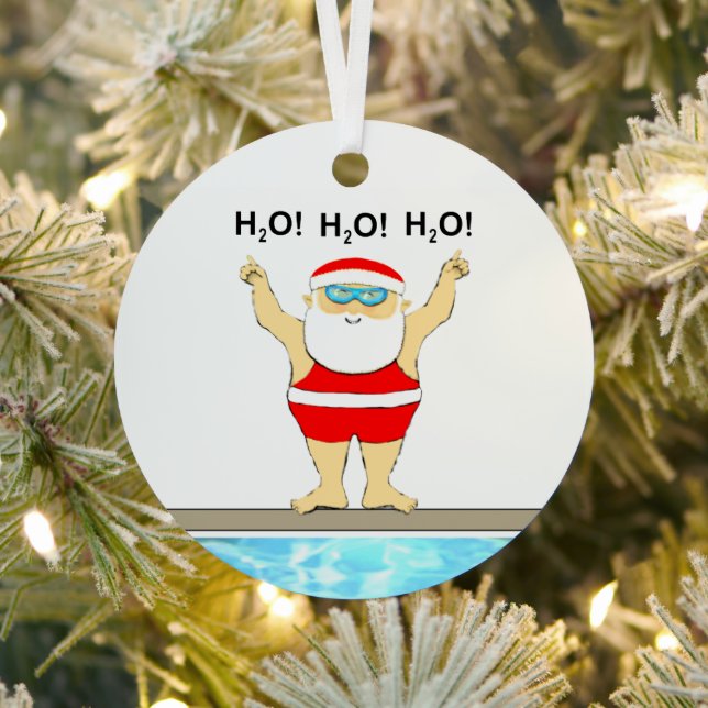 Swimming Christmas Collectible Metal Ornament (Insitu)