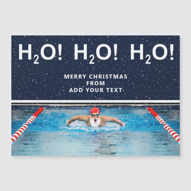 Swimming Christmas Holiday Gift Card (Front)