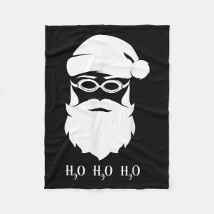 Swimming Christmas Santa Claus H20 Swimmer Xmas  Fleece Blanket