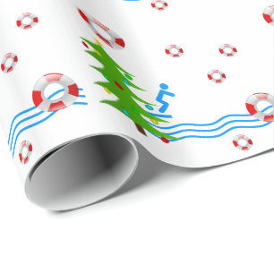 Swimming Christmas Wrapping Paper