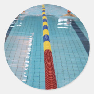 swimming classic round sticker