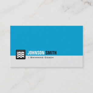 Swimming Coach Swimmer - Personal Aqua Blue Business Card