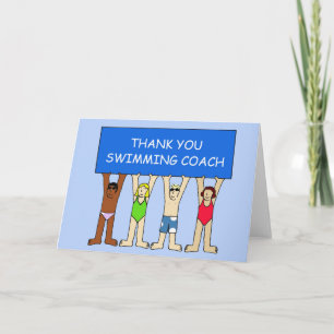 Swimming Coach Thanks Thank You Card
