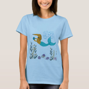 Swimming Dachshund Mermaid T-Shirt