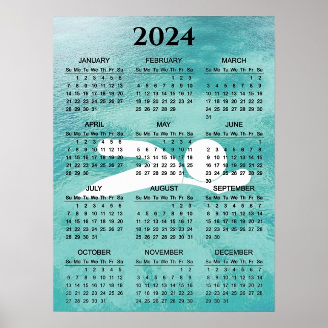Swimming Design 2024 Calendar Poster (Front)