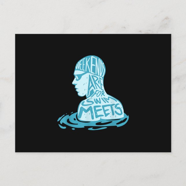 Swimming Design Gift For Swimmer Summer Gift Announcement Postcard (Front)