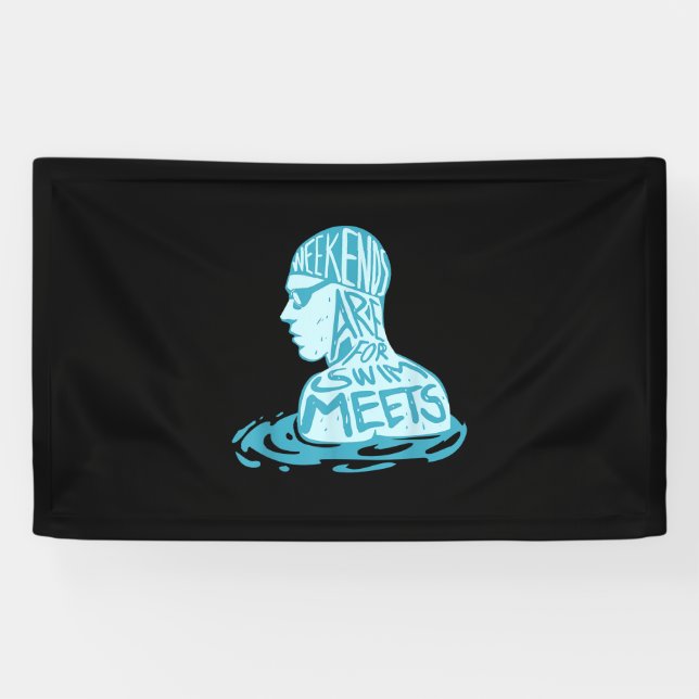 Swimming Design Gift For Swimmer Summer Gift Banner (Horizontal)