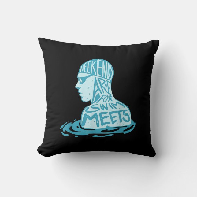 Swimming Design Gift For Swimmer Summer Gift Throw Pillow (Front)