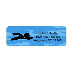 Swimming Design Return Address Labels