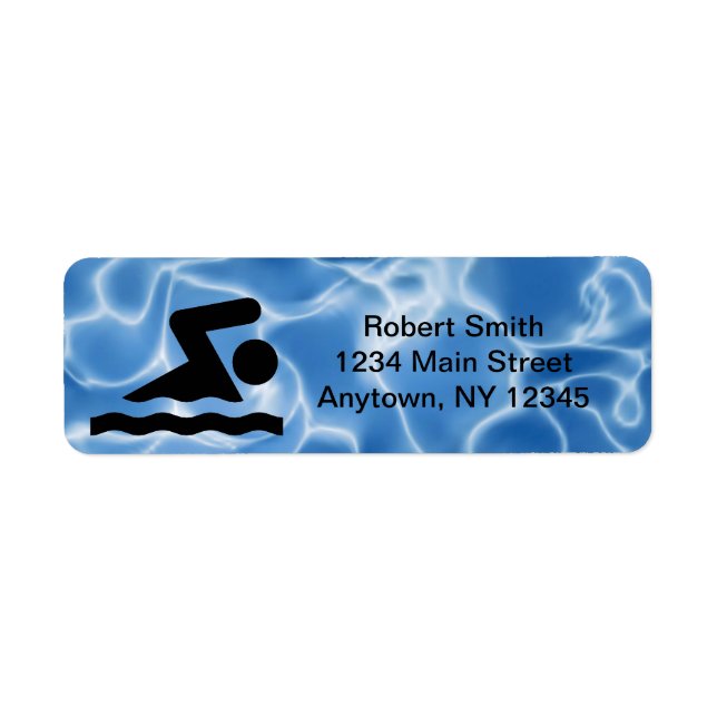 Swimming Design Return Address Labels (Front)