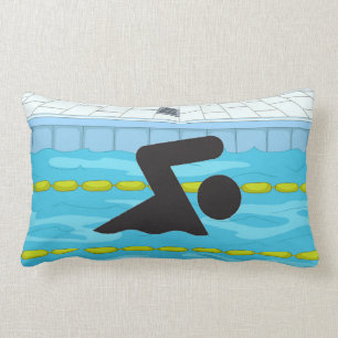 Swimming Design Throw Pillow