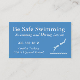 Swimming Diving Lessons Business Card customizable