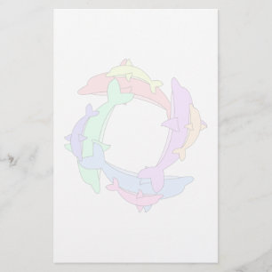 Swimming Dolphins And Babies Stationery